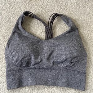 Pro-fit heathered gray sports bra